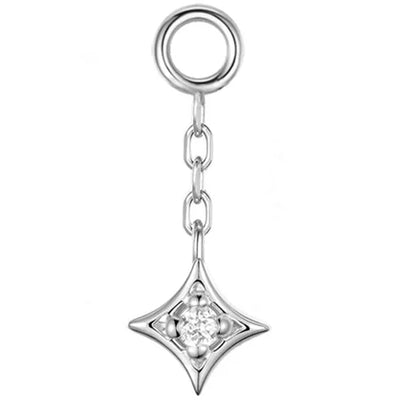"Zara" Chain Charm in Gold with Diamond