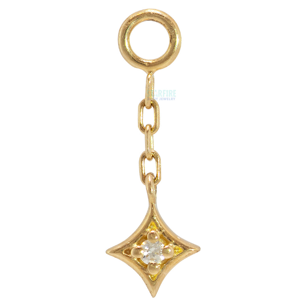 "Zara" Chain Charm in Gold with Diamond