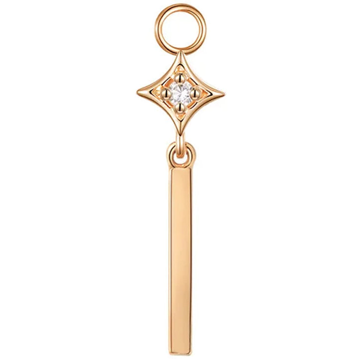 "Zara" Charm with Dangle in Gold with Diamond