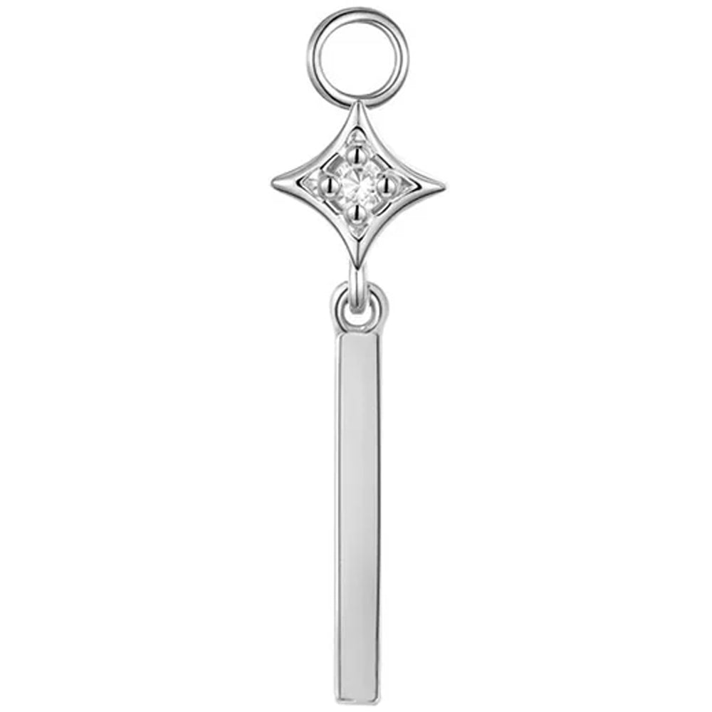 "Zara" Charm with Dangle in Gold with Diamond