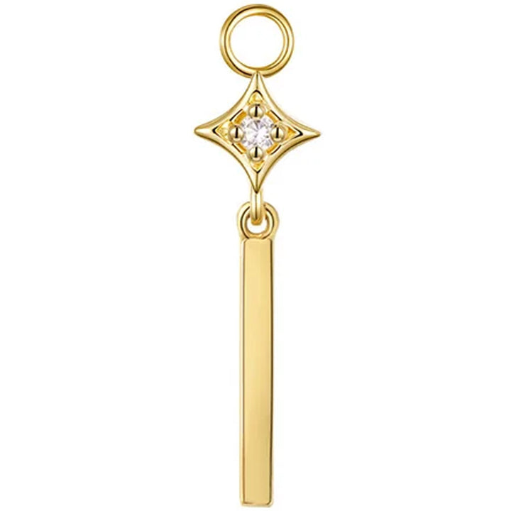 "Zara" Charm with Dangle in Gold with Diamond