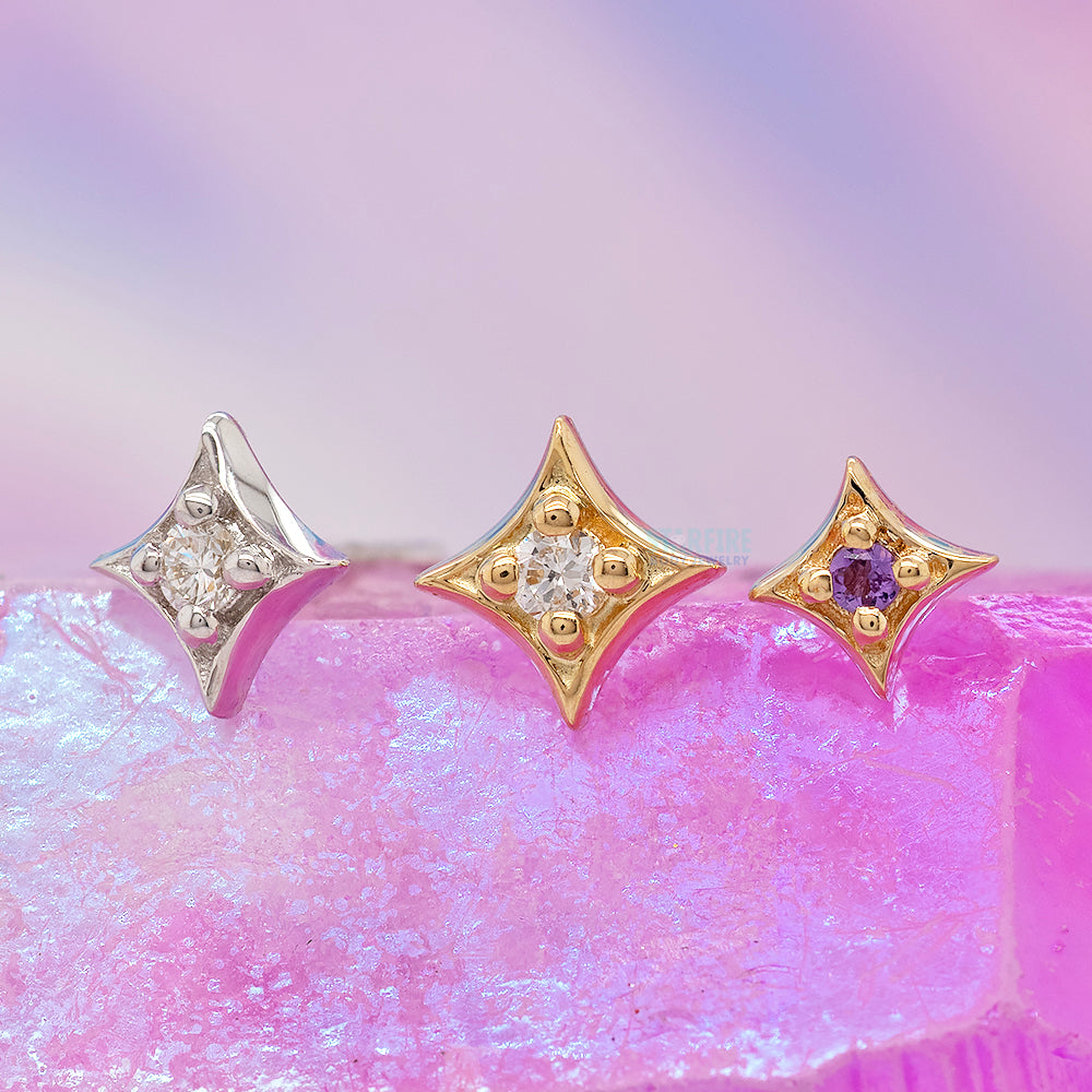 threadless: "Zara" End in Gold with Genuine Gemstones