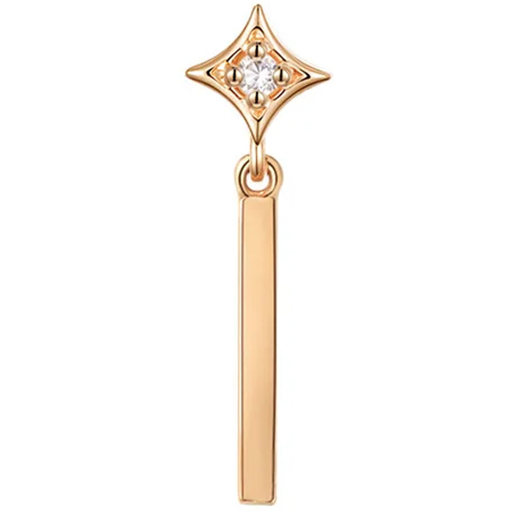 threadless: "Zara" End with Dangle in Gold with Diamond