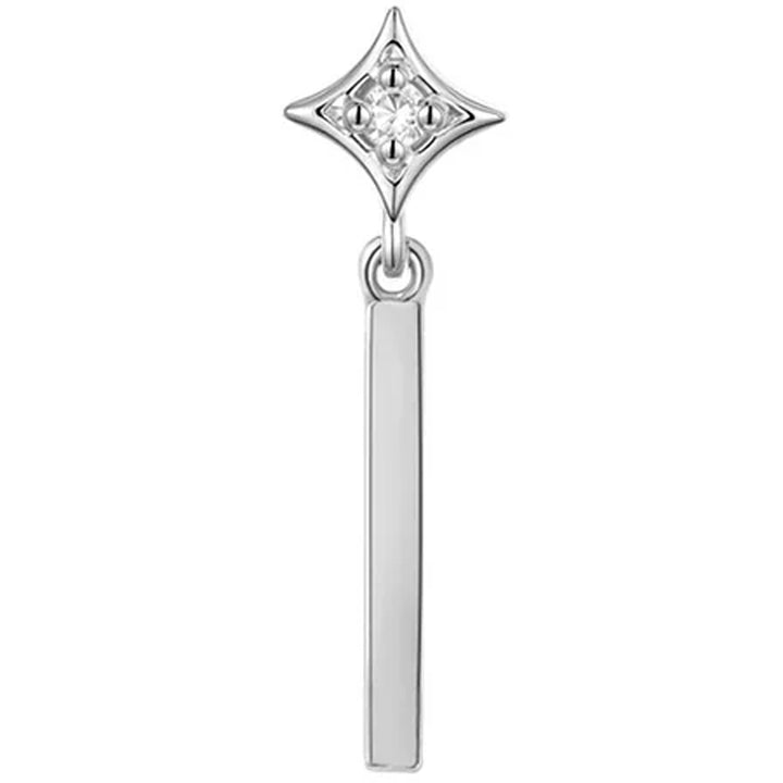 threadless: "Zara" End with Dangle in Gold with Diamond
