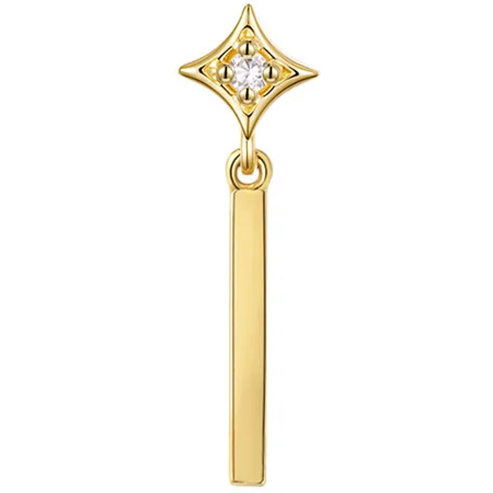 threadless: "Zara" End with Dangle in Gold with Diamond
