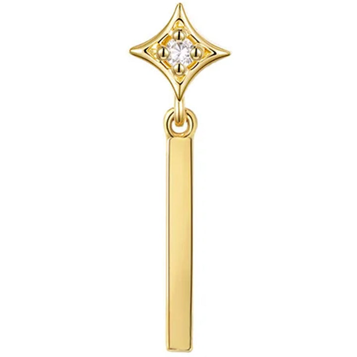threadless: "Zara" End with Dangle in Gold with Diamond