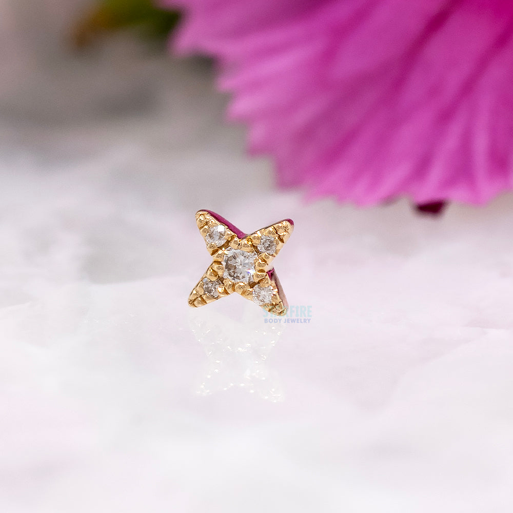 threadless: "Nina" End in Gold with Genuine Gemstones