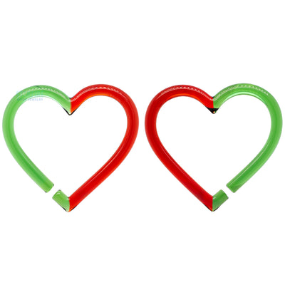 Glass Hearts - Red and Green