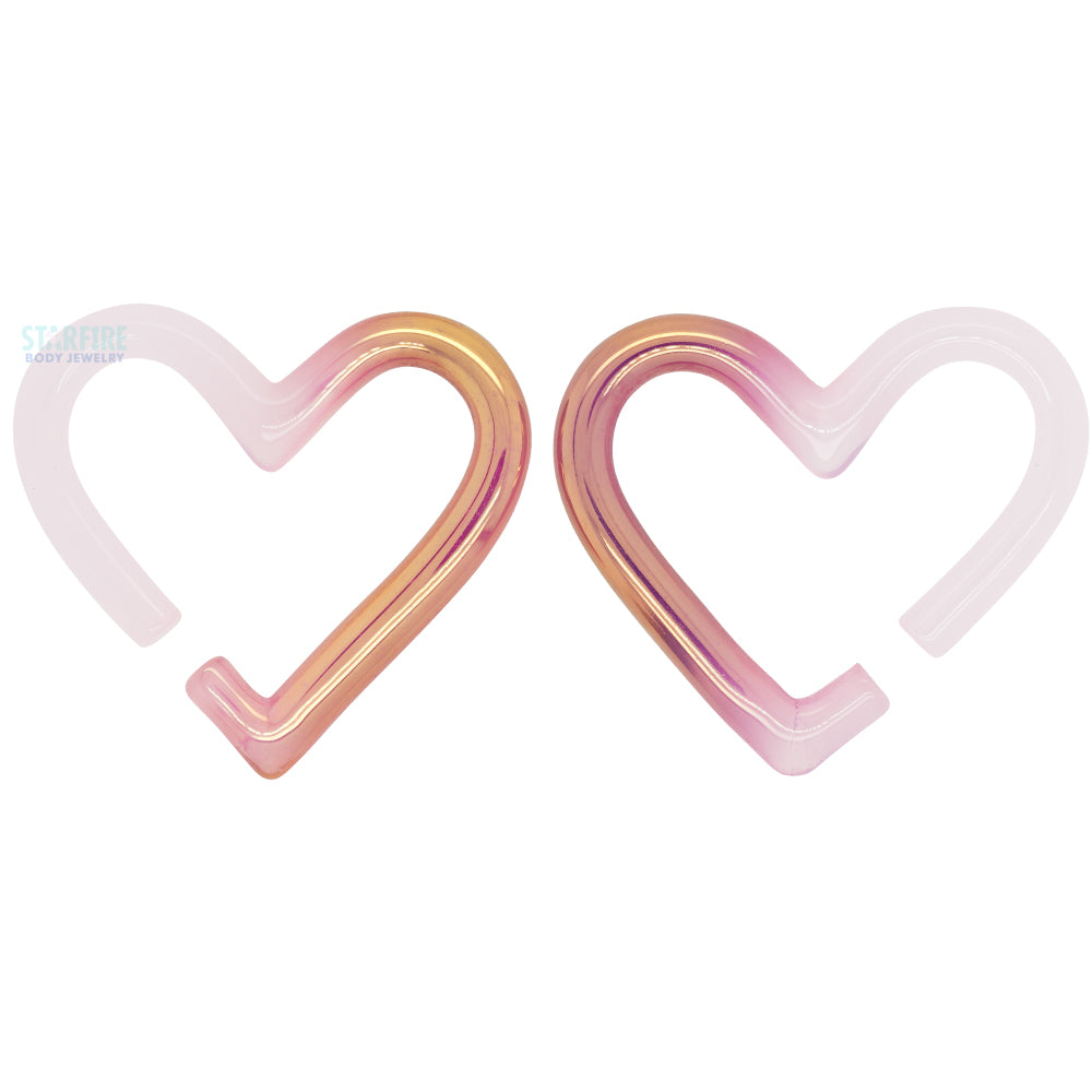Glass Hearts - 22k Gold & Rose Quartz