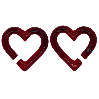 Mini Glass Hearts - Garnet