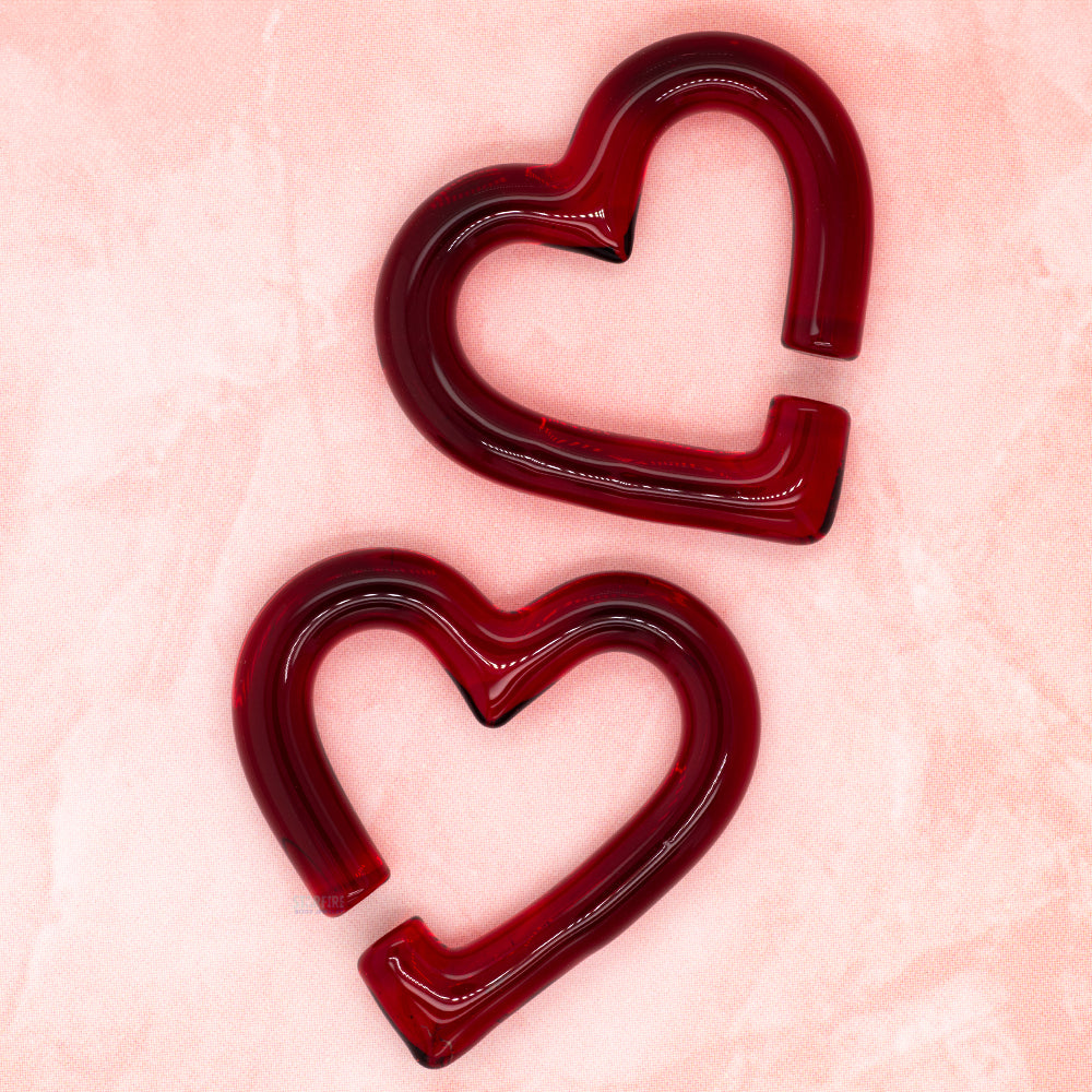 Mini Glass Hearts - Garnet