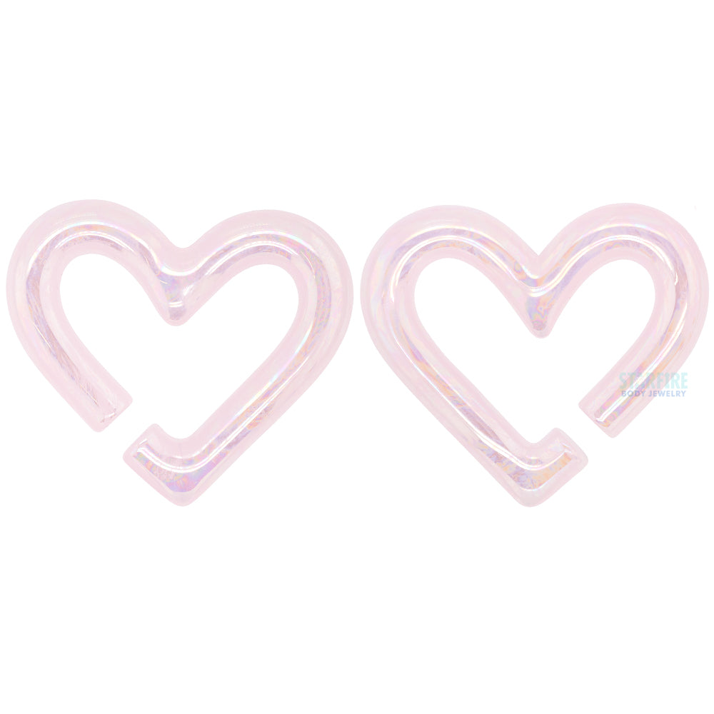 Glass Hearts - Oil Slick Rose Quartz