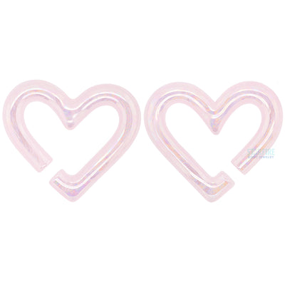 Mini Glass Hearts - Oil Slick Rose Quartz