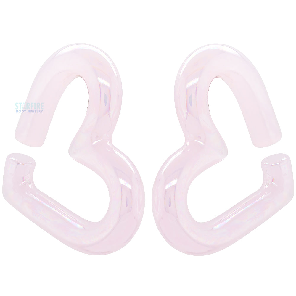 Glass Hearts - Oil Slick Rose Quartz