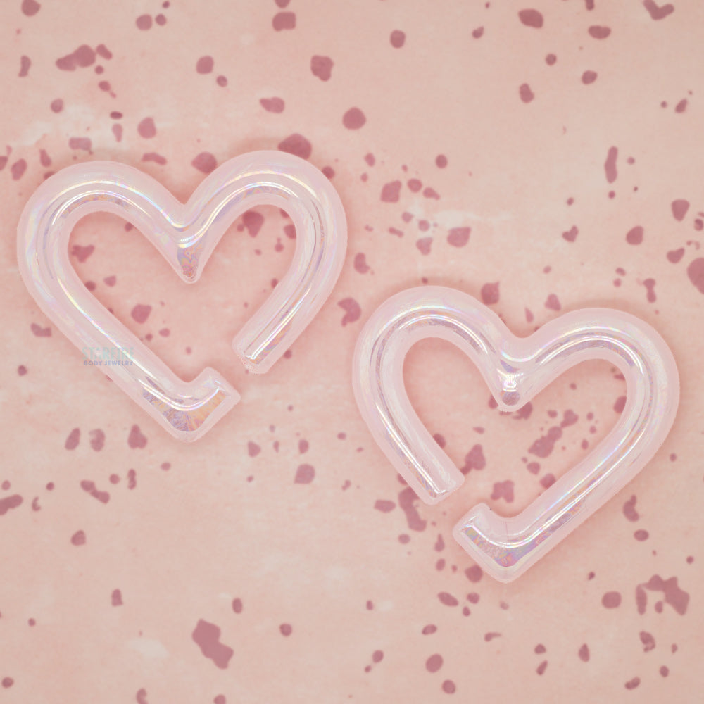 Glass Hearts - Oil Slick Rose Quartz