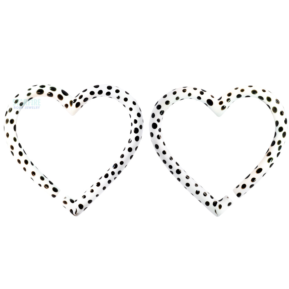 Glass Hearts - Black on White Polka Dots