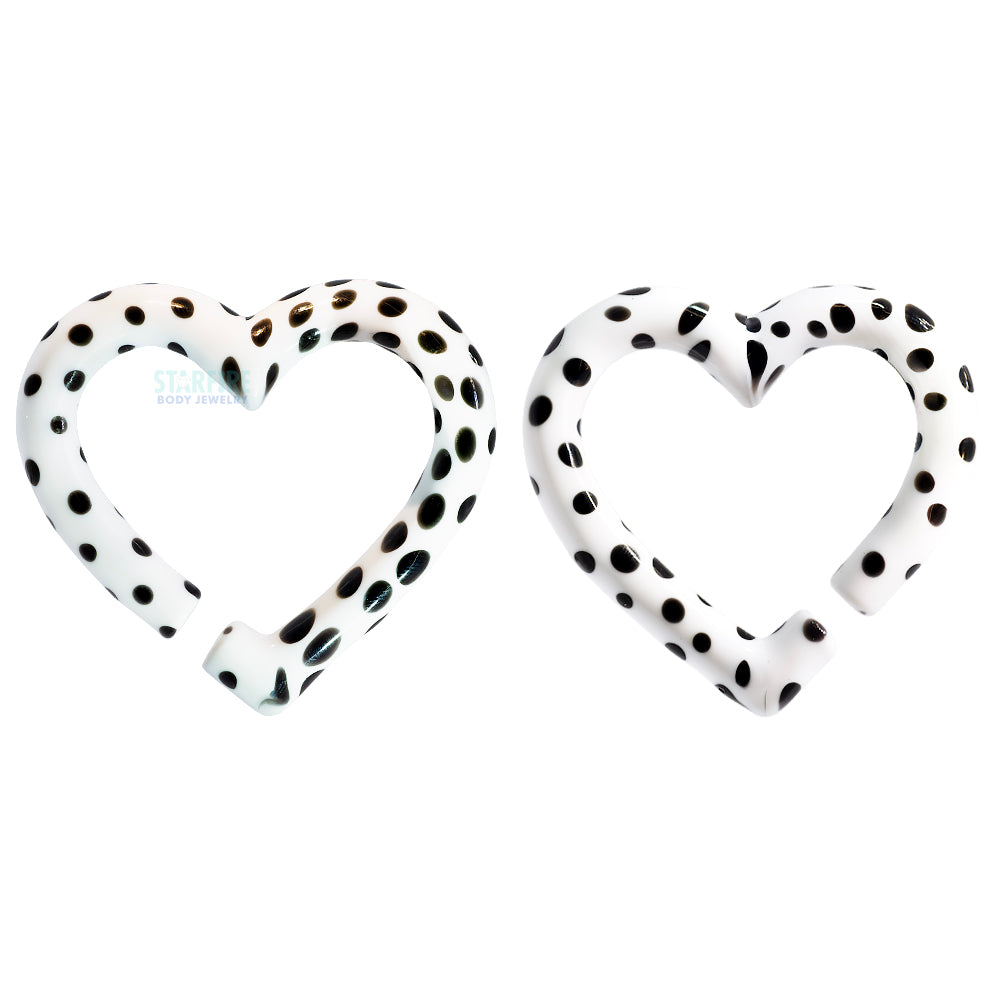 Glass Hearts - Black on White Polka Dots
