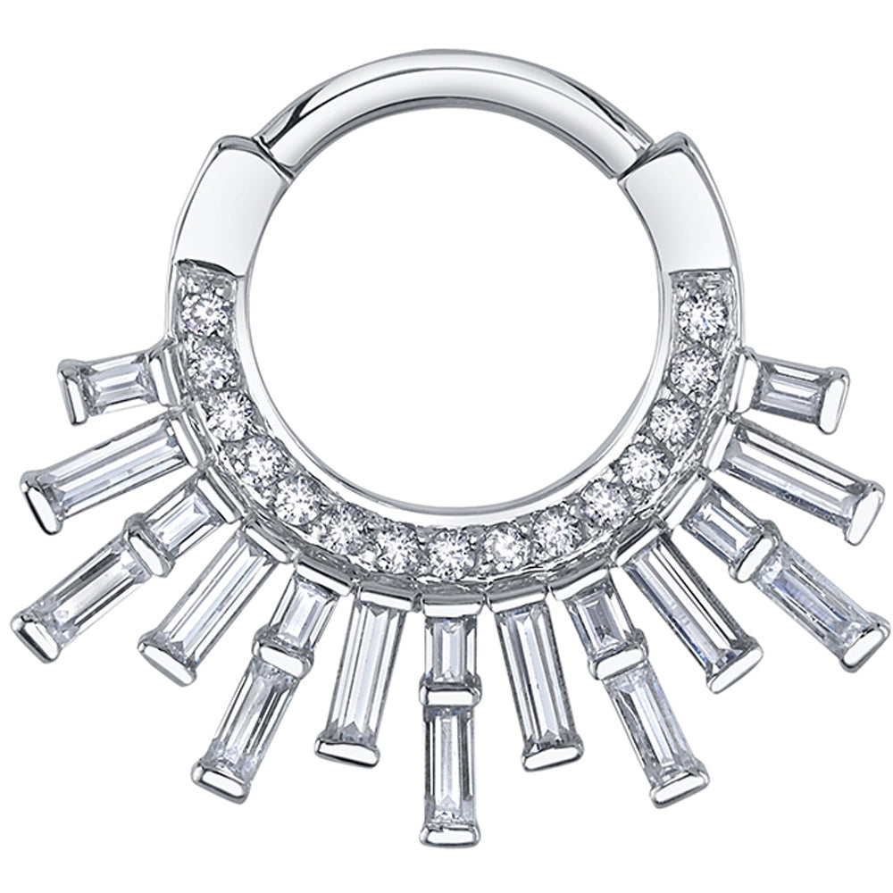 "Mountain Light" Hinge Ring in Gold & Platinum with DIAMONDS