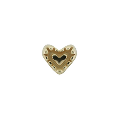 "Fancy Heart" Threaded End in Gold