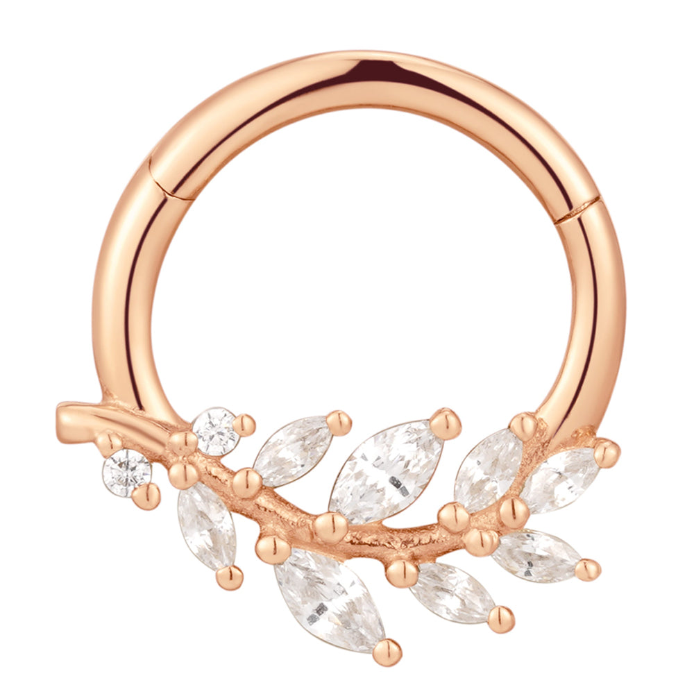 "Wild Soul" Hinge Ring / Clicker in Gold with CZ's