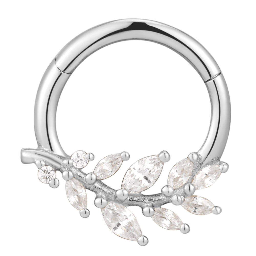 "Wild Soul" Hinge Ring / Clicker in Gold with CZ's