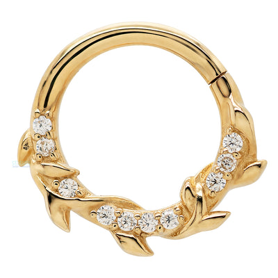"Wild Hearts" Hinge Ring / Clicker in Gold with CZ's