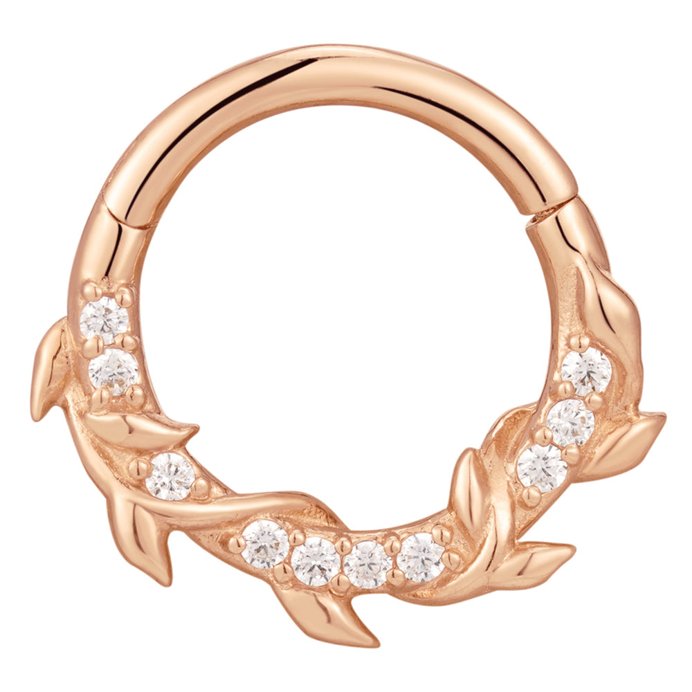 "Wild Hearts" Hinge Ring / Clicker in Gold with CZ's