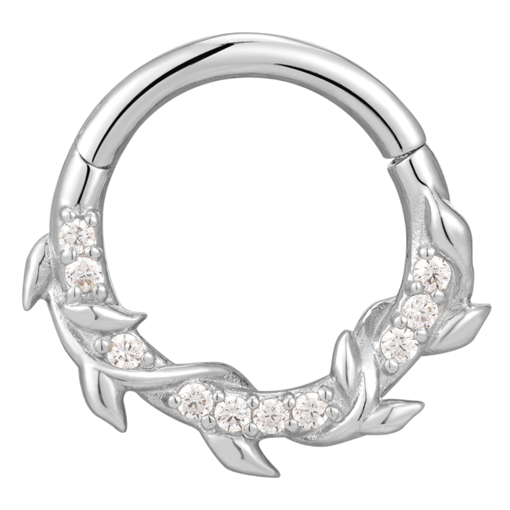 "Wild Hearts" Hinge Ring / Clicker in Gold with CZ's