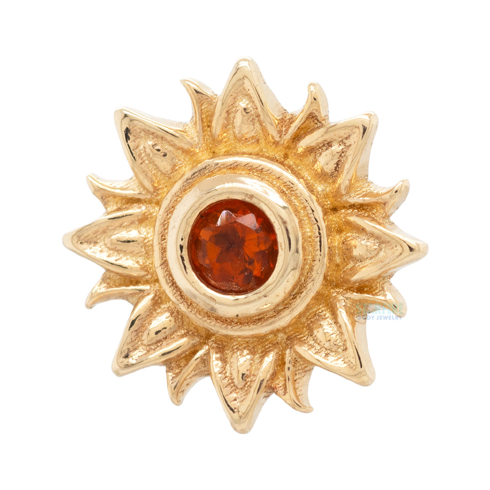 "Sahira" Threaded End in Gold & Platinum with Citrine