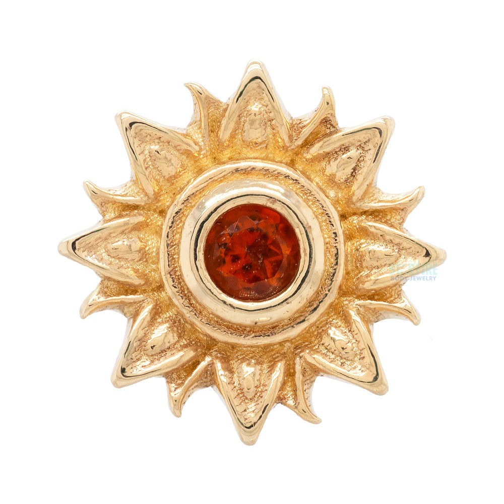 "Sahira" Threaded End in Gold & Platinum with Citrine