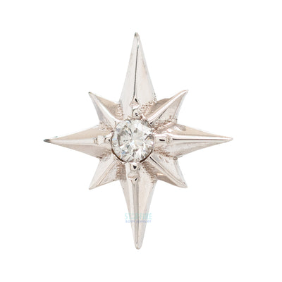 "North Star" Threaded End in Gold & Platinum with CZ