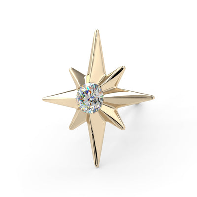 threadless: "North Star" End in Gold & Platinum with CZ