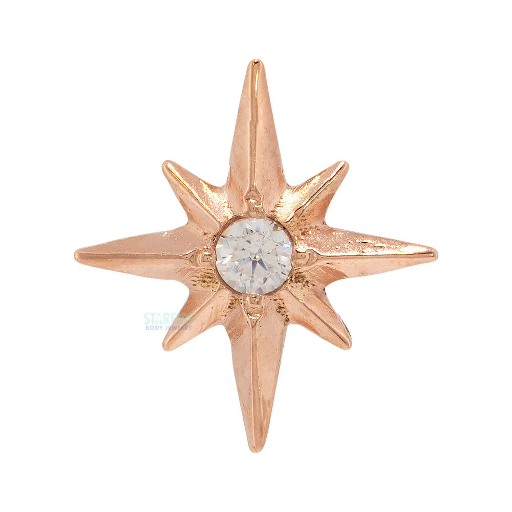 threadless: "North Star" End in Gold & Platinum with CZ