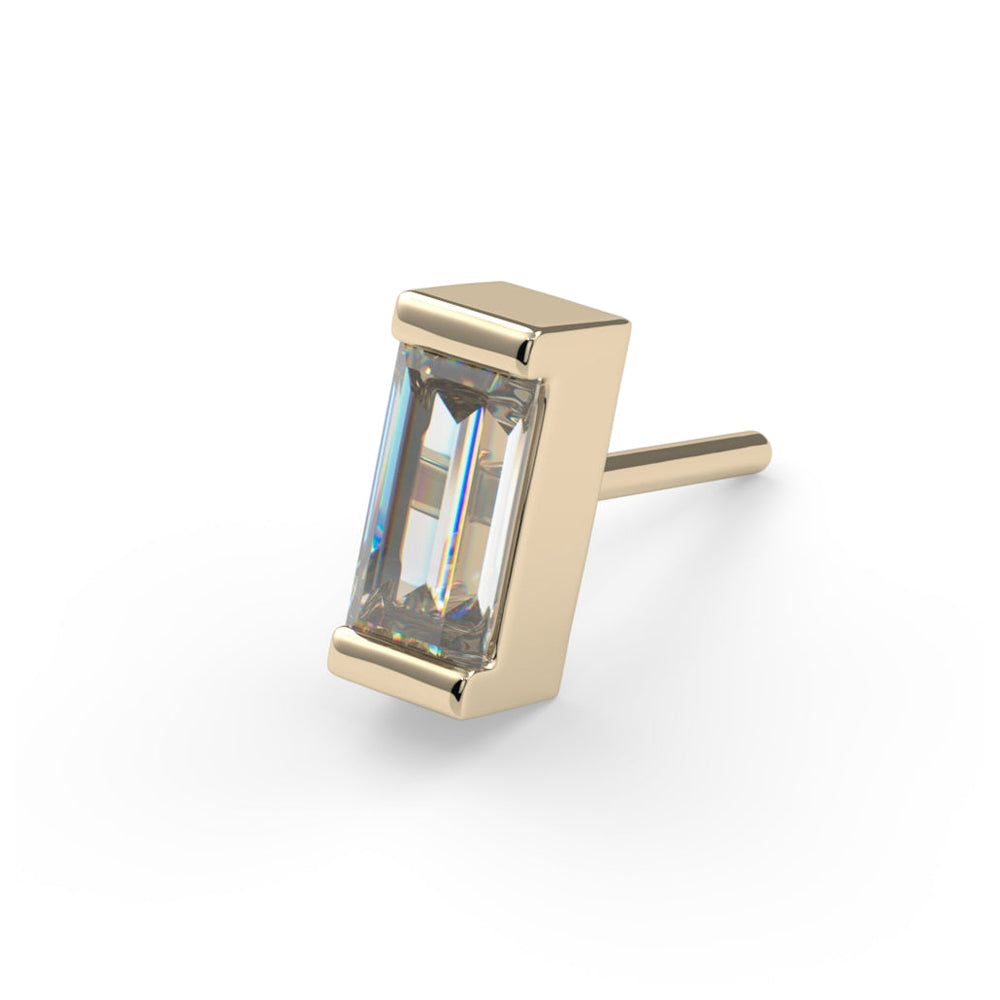 threadless: Channel Set Baguette End in Gold & Platinum with Diamond