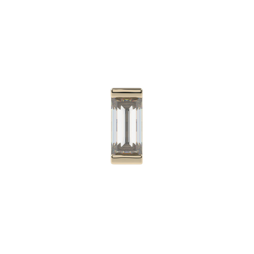Channel Set Baguette Threaded End in Gold & Platinum with Diamond