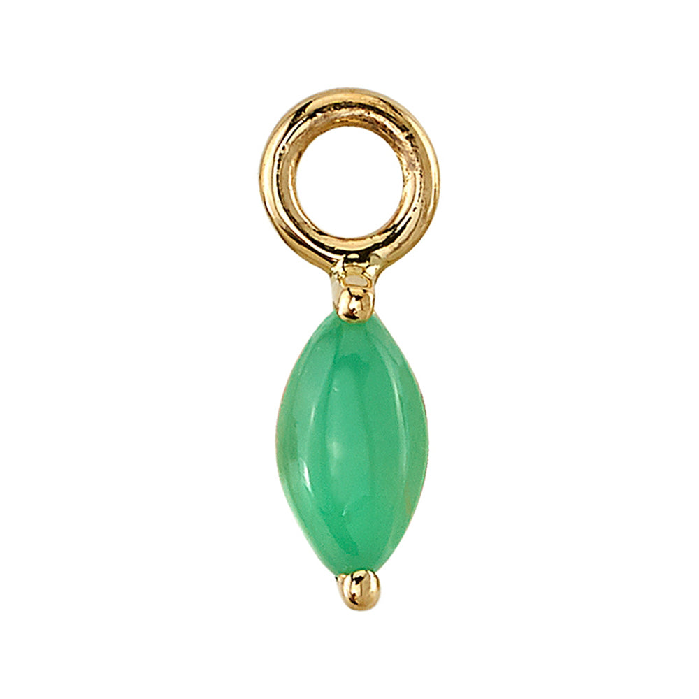 V Prong Marquise Charm in Gold & Platinum with Chrysoprase