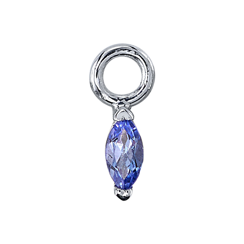 V Prong Marquise Charm in Gold with Tanzanite