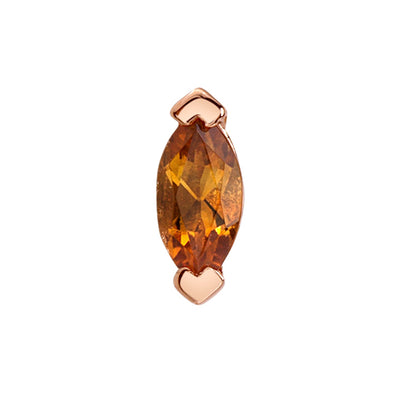 threadless: V Prong Marquise Pin in Gold with Citrine