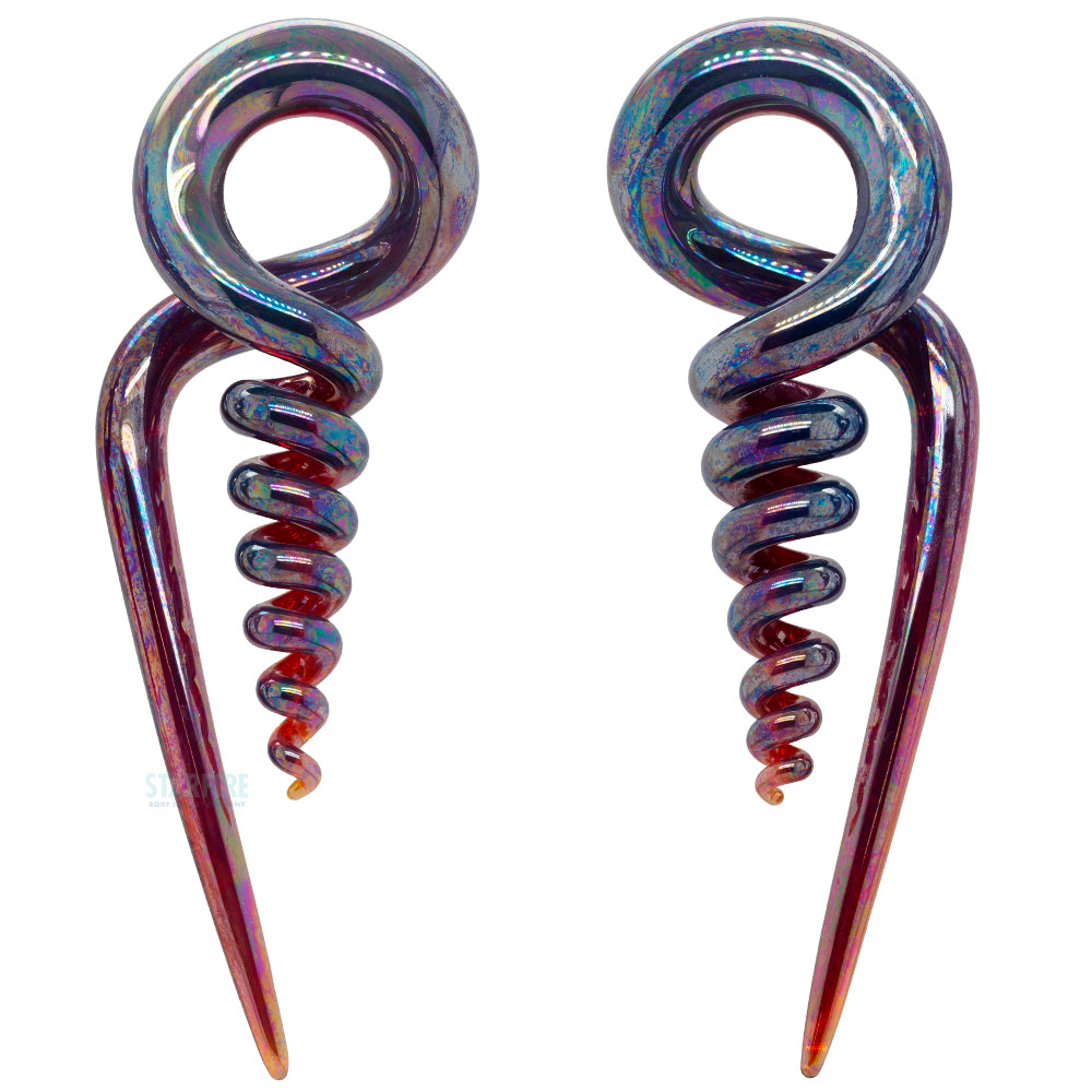 Corkscrew Squids - Oil Slick Peacock Amber