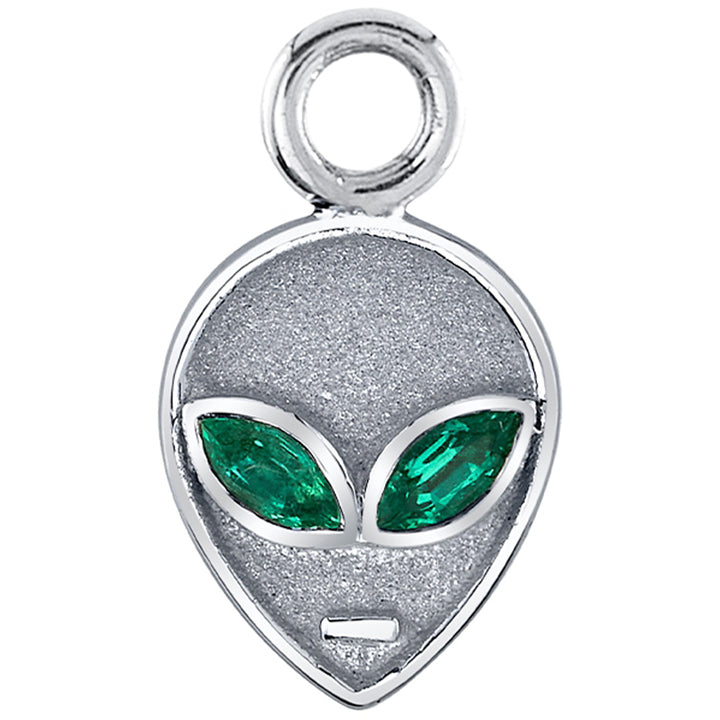 Alien Charm in Gold & Platinum with Synthetic Green