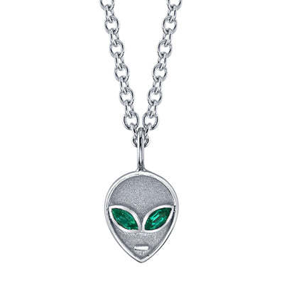 Alien Necklace in Gold with Emeralds