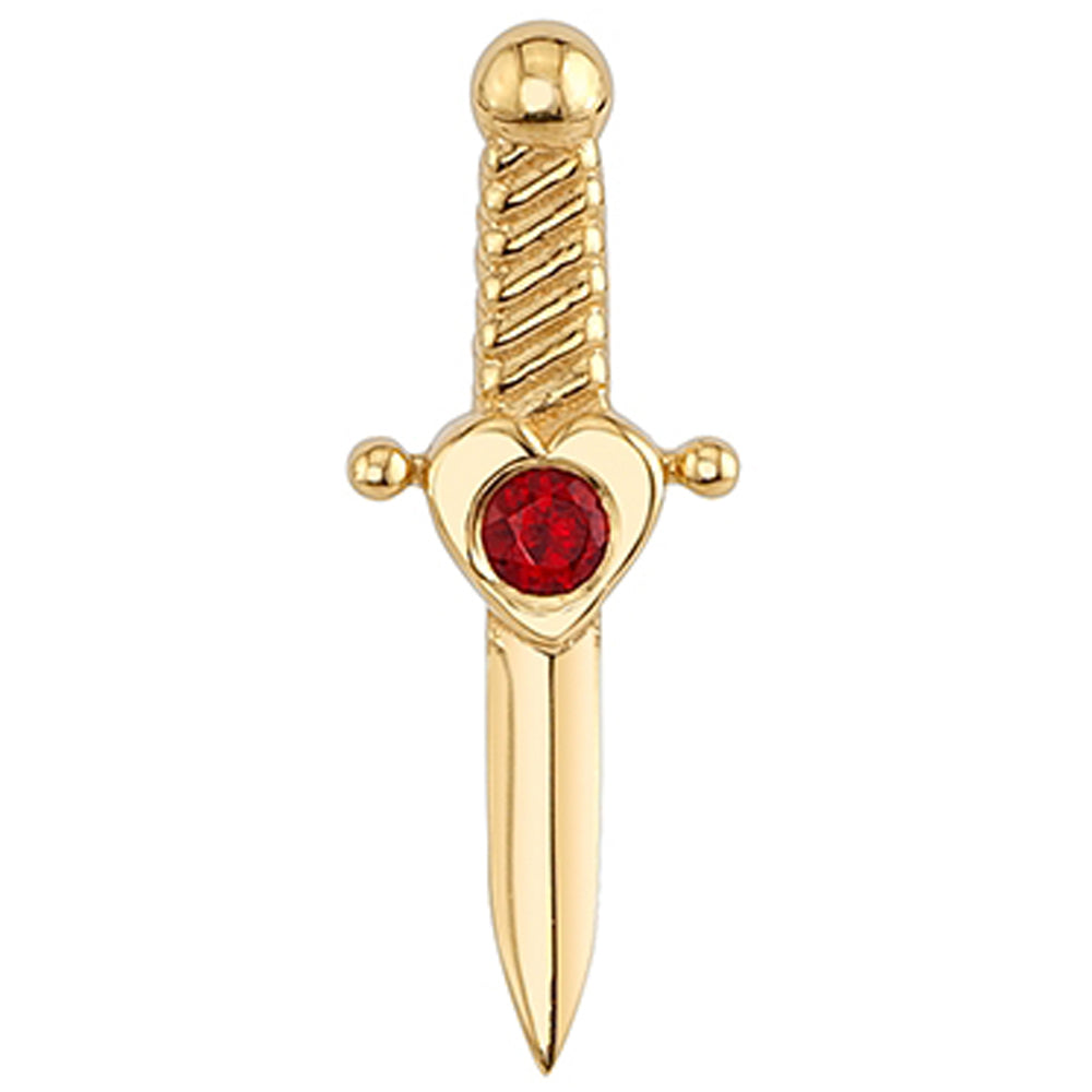 "Persephone" Threaded End in Gold & Platinum with Garnet