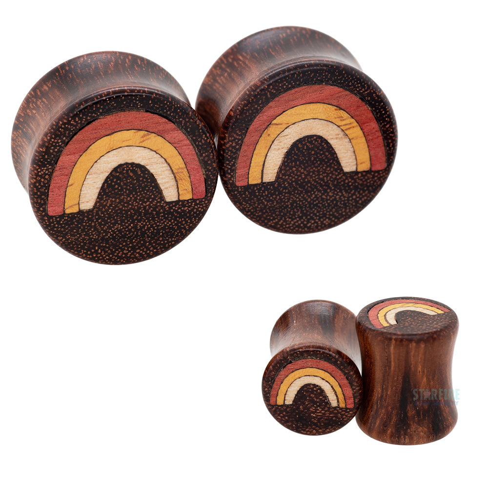 Rainbow Wood Inlay Plugs