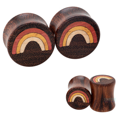 Rainbow Wood Inlay Plugs