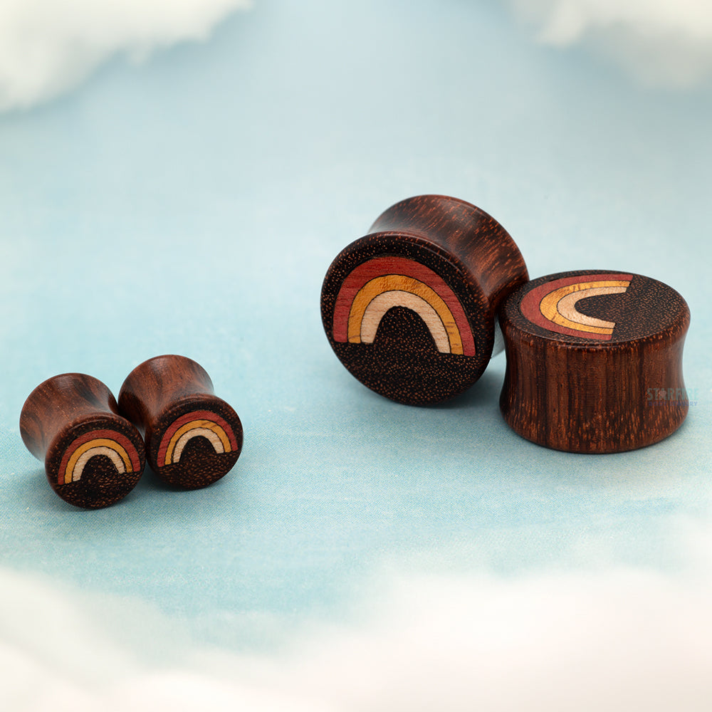 Rainbow Wood Inlay Plugs