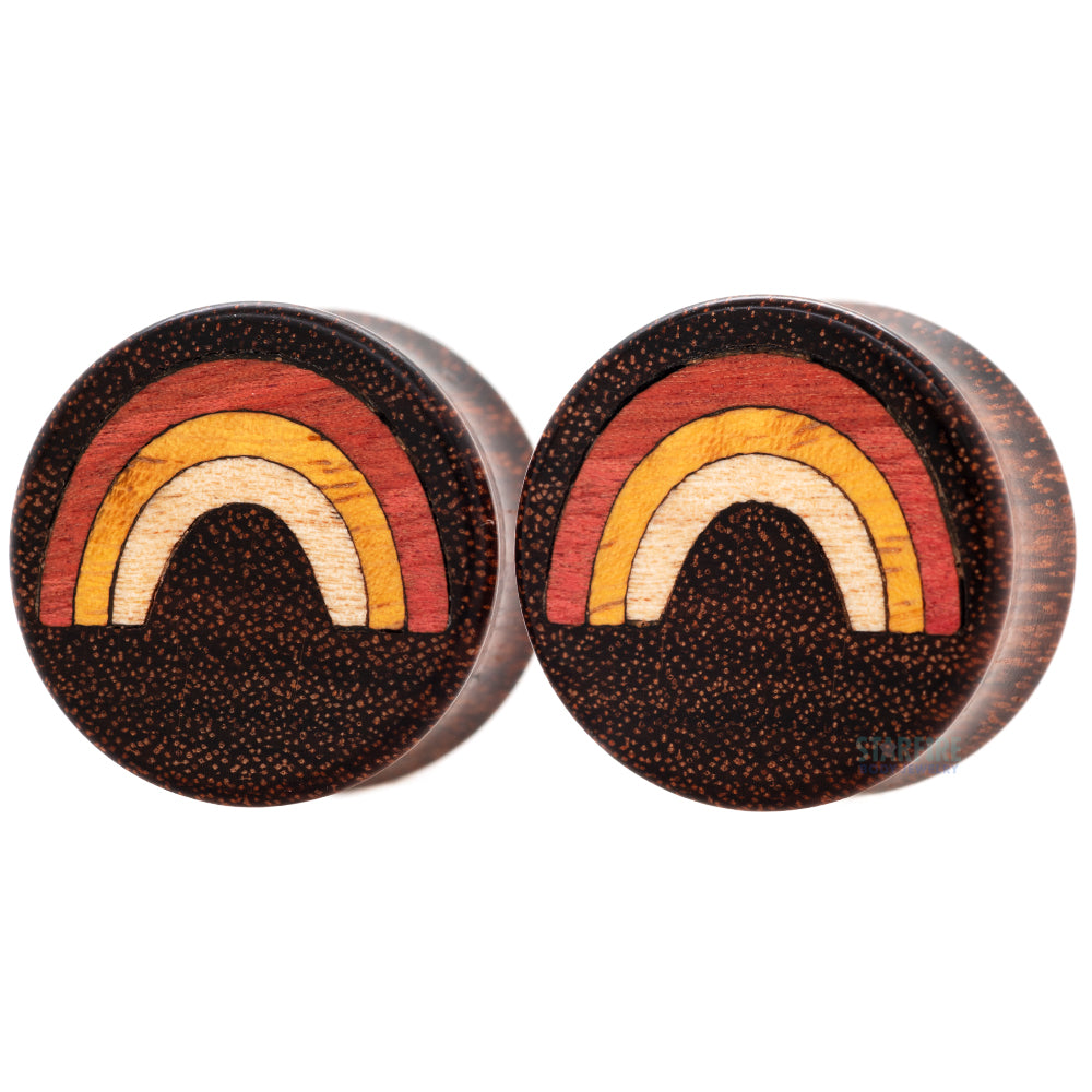 Rainbow Wood Inlay Plugs