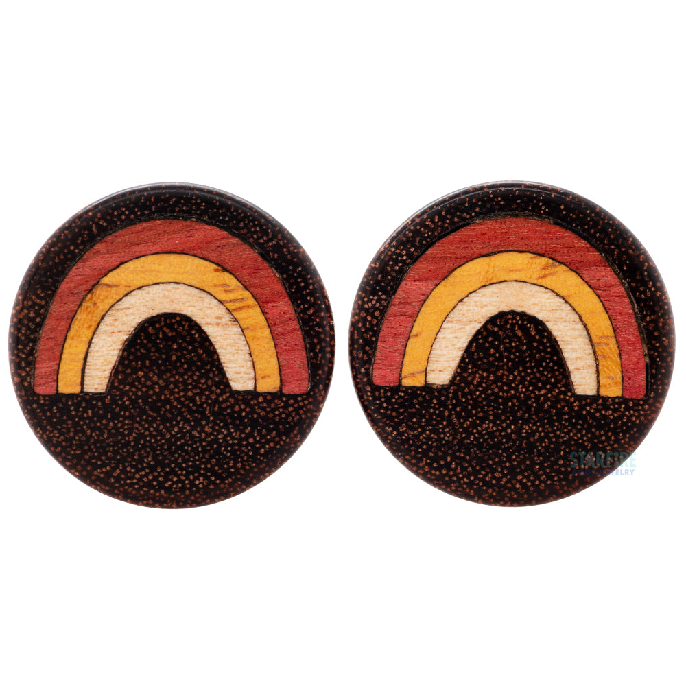 Rainbow Wood Inlay Plugs