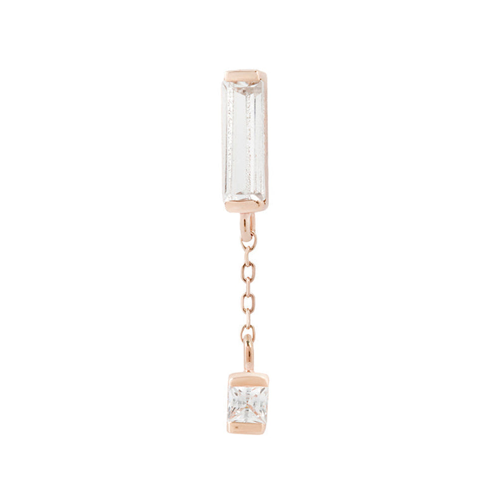 threadless: "Jaxon" End with Dangle in Gold with CZ's