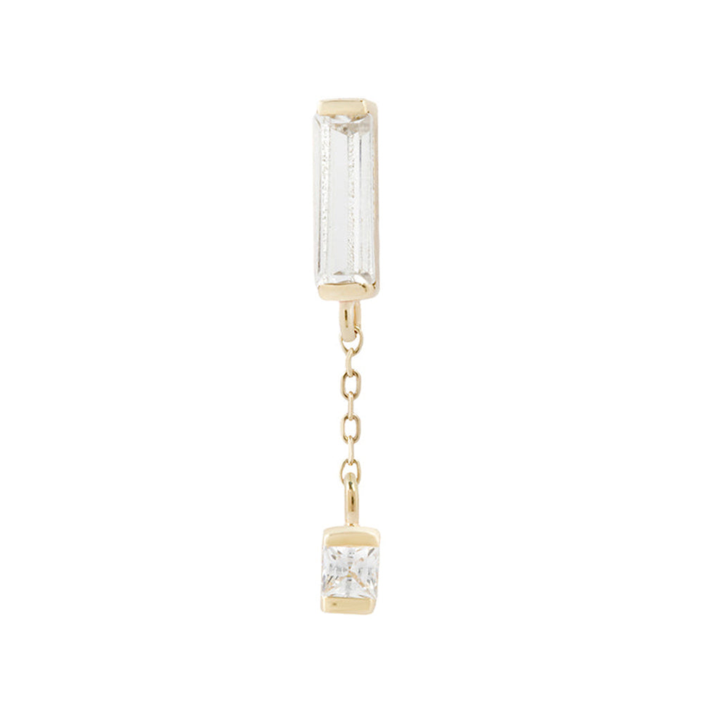 threadless: "Jaxon" End with Dangle in Gold with CZ's