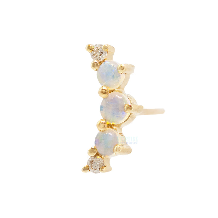 threadless: "Annette" End in Gold with Opal & Diamonds